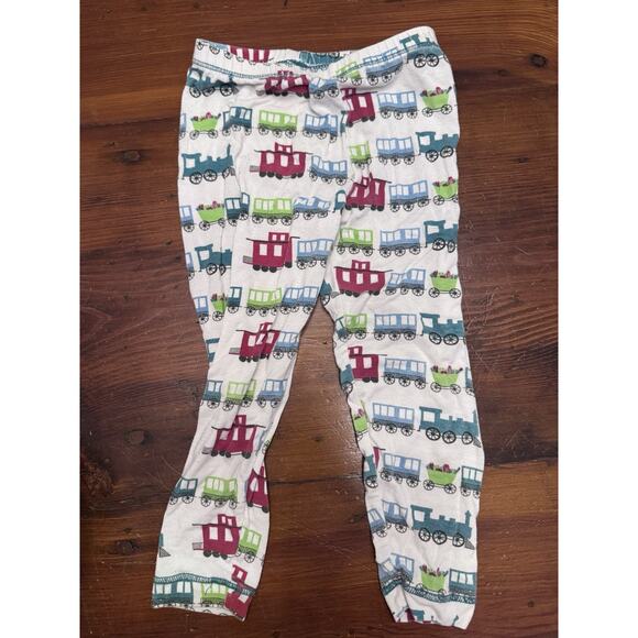 Kickee Pants Bamboo 2 Piece Christmas Train Pjs Sz 2T - Picture 5 of 7